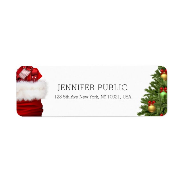 Étiquette Cadeaux branchés d'arbre de Noël Modèle élégant (Devant)
