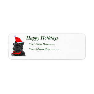 Étiquette Cadeaux de Noël Affenpinscher, Joyeuses Fêtes, ...