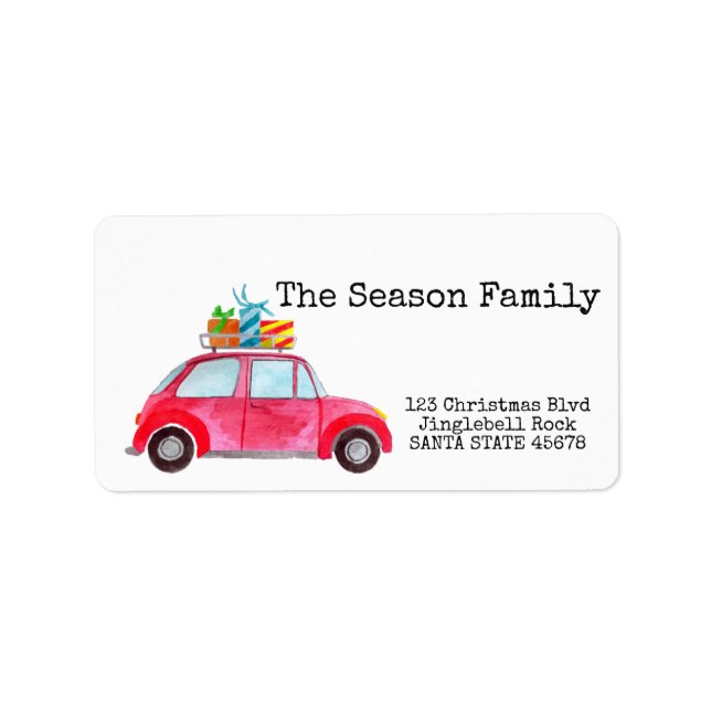 Étiquette Cadeaux de voiture et de Noël (Devant)