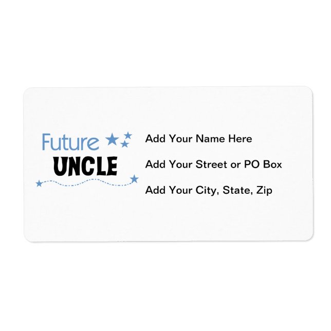 Étiquette Cadeaux d'oncles futurs (Devant)