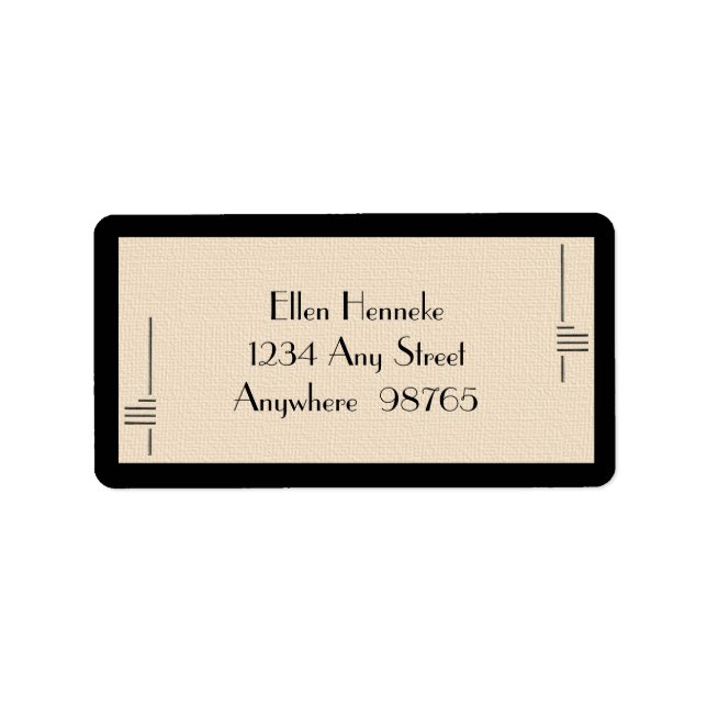 Étiquette Cadre Art déco (Devant)