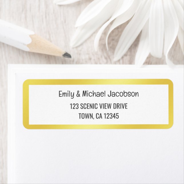 Étiquette Cadre Doré Moderne Élégant Glamour Or Chic (En situation)