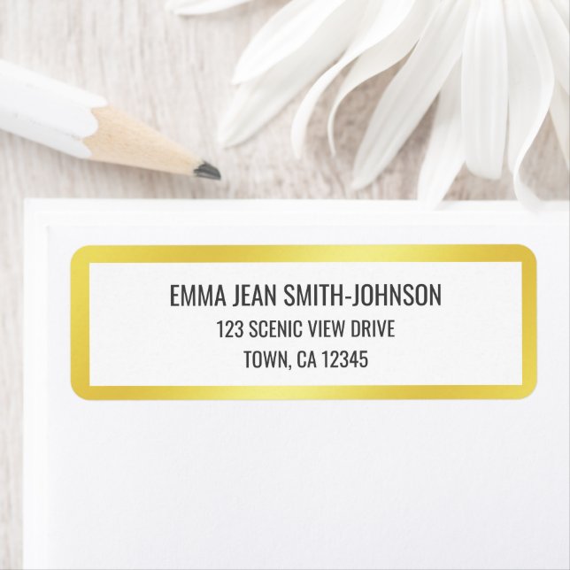 Étiquette Cadre Doré Moderne Élégant Glamour Or Chic (En situation)