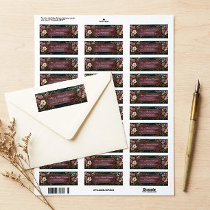 Étiquette Cadre doré vintage texturé Moody Plum