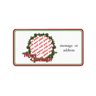 Étiquette Cadre photo Holly Wreath Circle