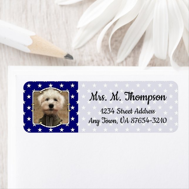 Étiquette Cadre photo personnalisé USA American Flag Patriot (En situation)