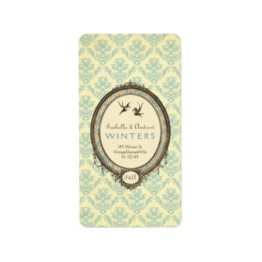 Étiquette Cadre vintage sur l'étiquette de adresse de