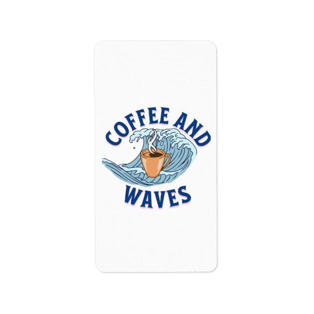 Étiquette Café et Vagues (Devant)