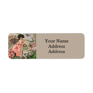 Étiquette Café Lady Victorian Femme Rose Classy