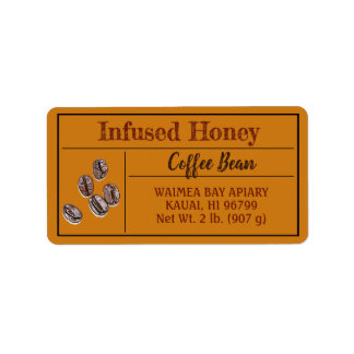 Étiquette Café Miel infusé Ambre foncé