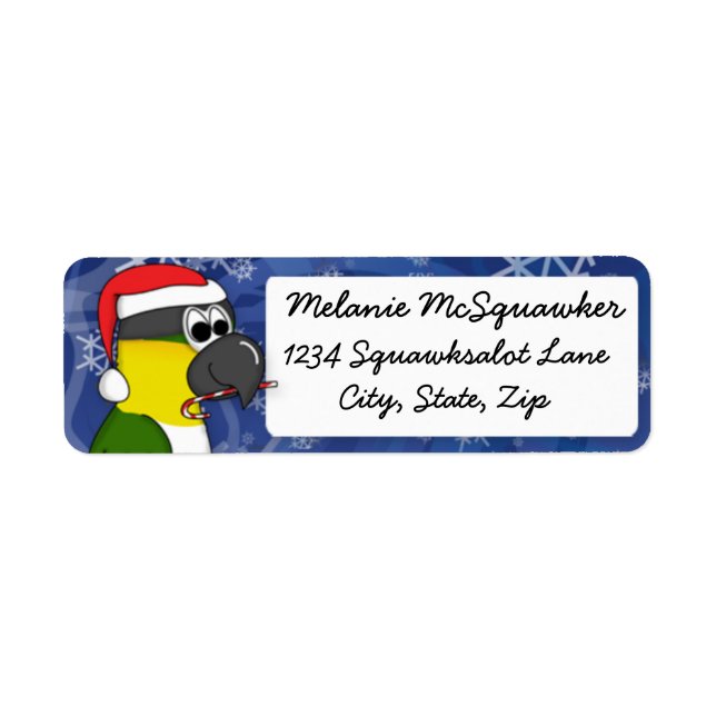 Étiquette Caique à tête noire Noël (Devant)