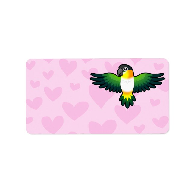 Étiquette Caique / Inséparable / Pionus / Amour de perroquet (Devant)