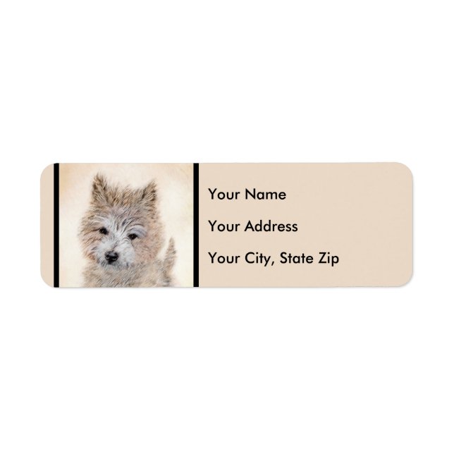 Étiquette Cairn Terrier Peinture Chiot - Art Chien original (Devant)