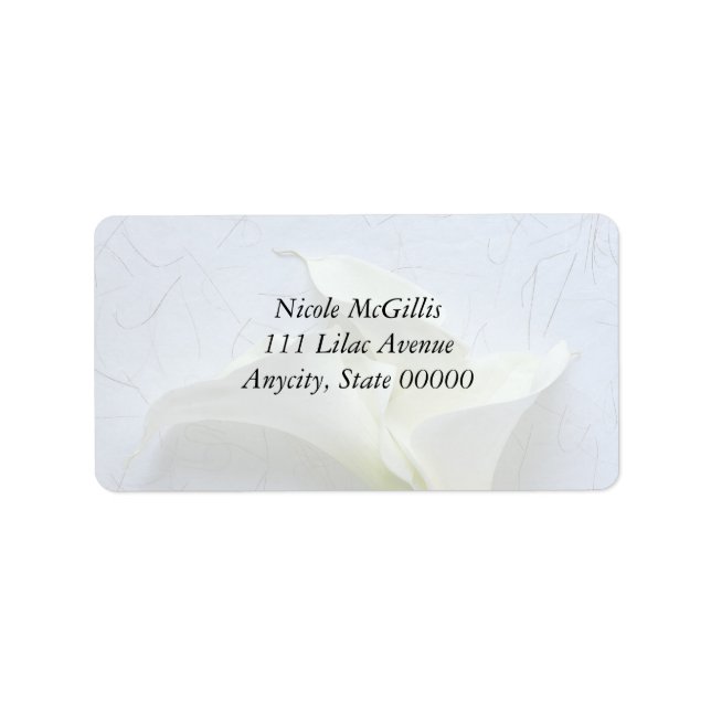 Étiquette Calla lys sur le fond arrière - plan décoratif (Devant)