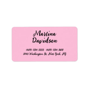 Étiquette Calligraphie créative rose originale