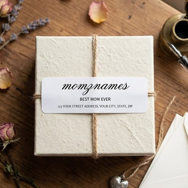 Étiquette Calligraphie de nom personnalisée Meilleure Maman (Créateur téléchargé)