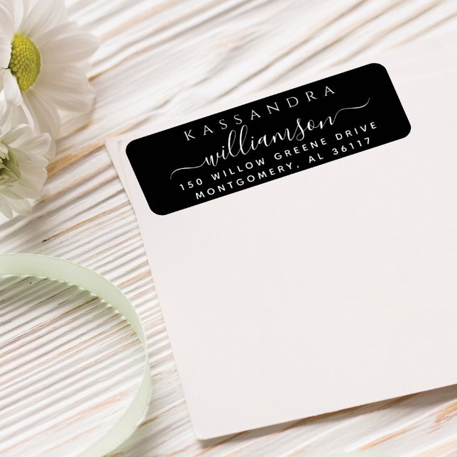 Étiquette Calligraphie de script stylish minimale Prénom (Créateur téléchargé)