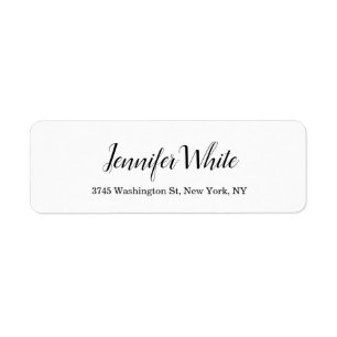 Étiquette Calligraphie élégant Noir & Blanc Classique