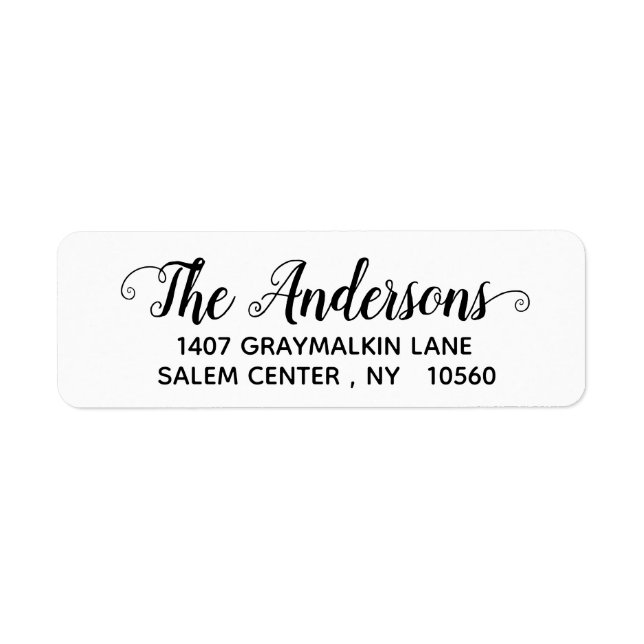 Étiquette Calligraphie manuscrite Script moderne élégant (Devant)