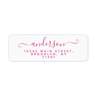 Calligraphie moderne Script Magenta Pink Nom