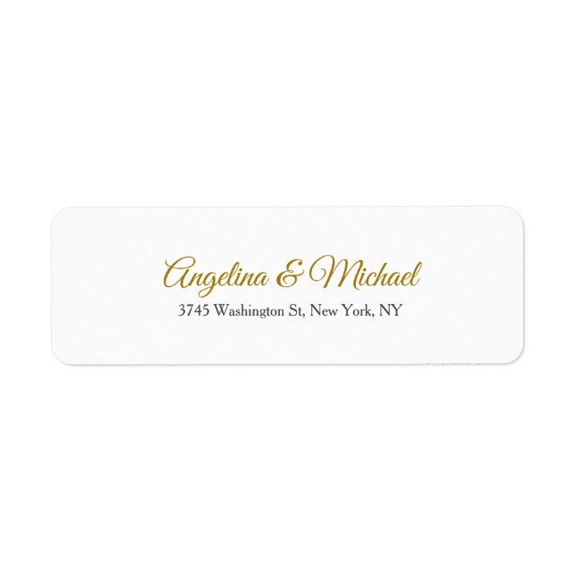 Étiquette Calligraphie professionnelle Elegant or couleur (Devant)