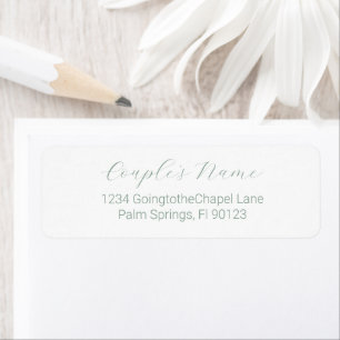 Étiquette Calligraphie romantique Sage Green Adresse de reto