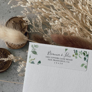 Étiquette Calligraphie Script Green Foliing Retour