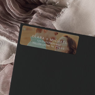 Étiquette Calligraphie Whimsical Photo Overlay Mariage Étiqu