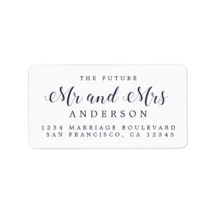 Étiquette Calligraphy Future M. Mme Mariage Adresse de retou
