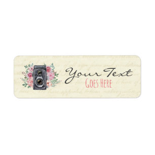 Étiquette Caméra photographique vintage Photographe rustique