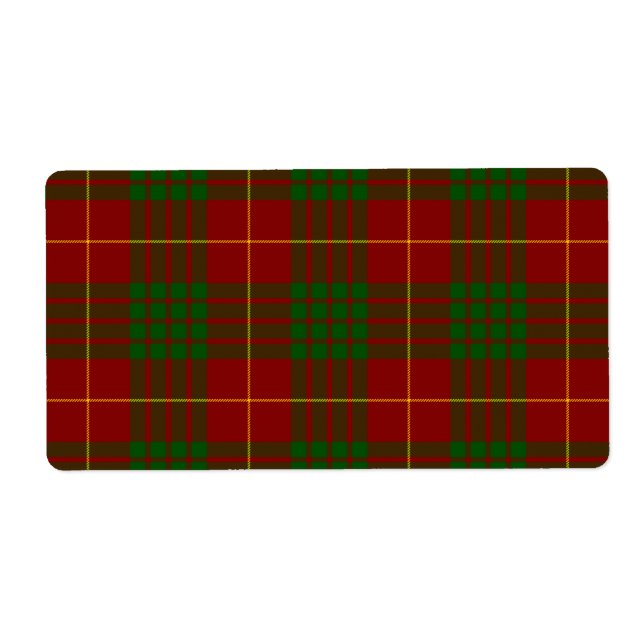 Étiquette Cameron tartan rouge vert plaid (Devant)