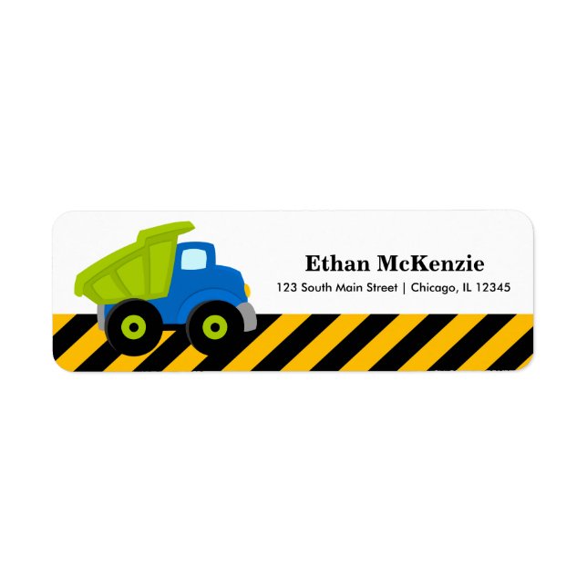 Étiquette Camion de construction (Devant)