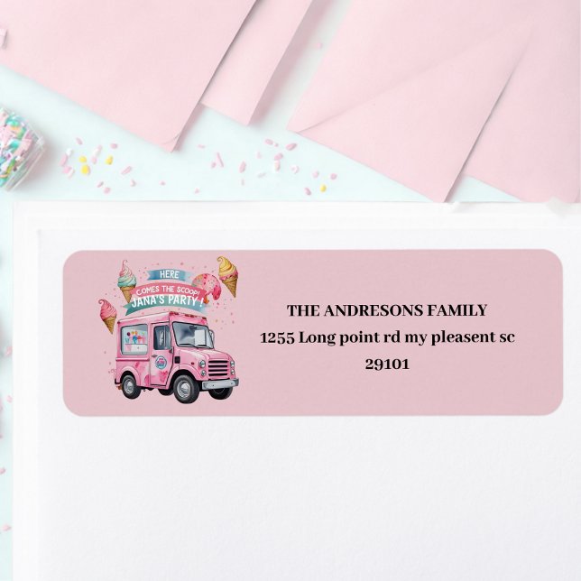 Étiquette "Camion de Glace Anniversaire  (Créateur téléchargé)
