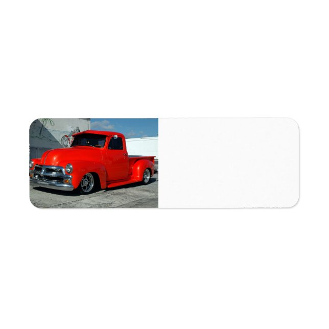 Étiquette Camion de ramassage Customisé rouge (Devant)