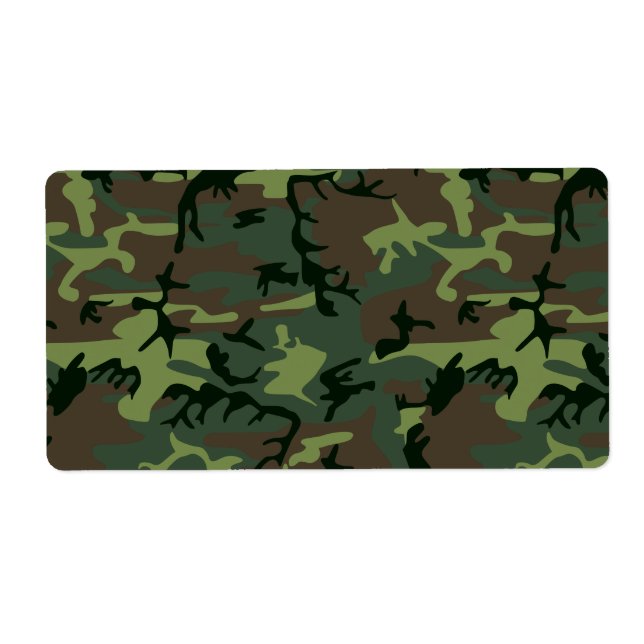 Étiquette Camouflage Camo Green Brown Pattern (Devant)