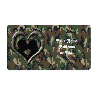 Étiquette Camouflage Coeur avec couple baisant