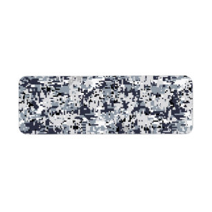 Étiquette Camouflage numérique en argent de style urbain