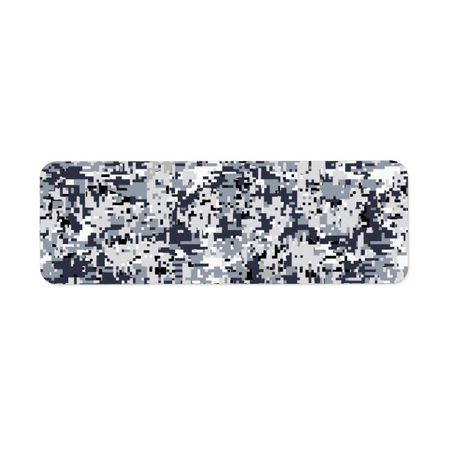 Étiquette Camouflage numérique en argent de style urbain (Devant)
