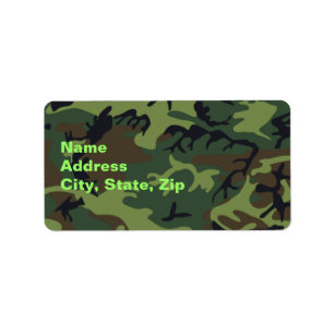 Étiquette Camouflage vert militaire