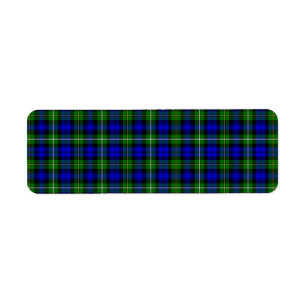 Étiquette Campbell tartan bleu vert plaid