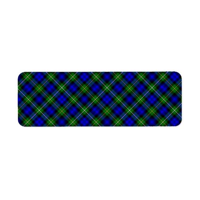 Étiquette Campbell tartan bleu vert plaid (Devant)