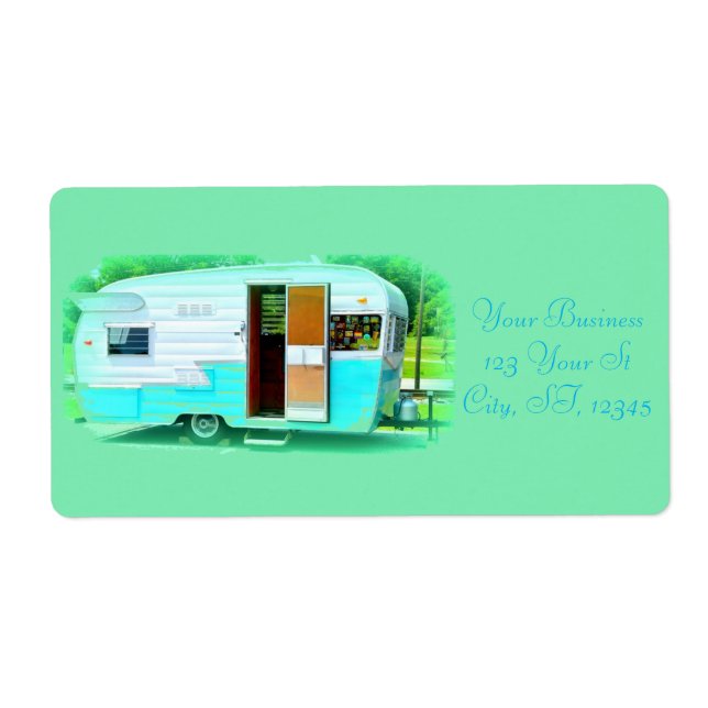 Étiquette Camper Vintage Retro customisé (Devant)
