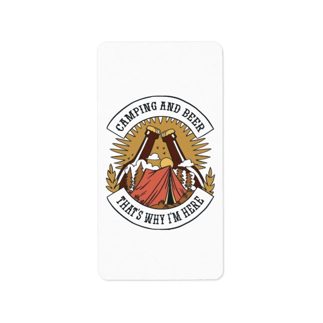 Étiquette Camping et Bière (Devant)