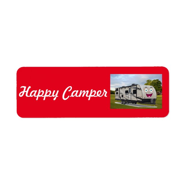 Étiquette Camping Happy Retirement dans le RV par Funnycoomb (Devant)