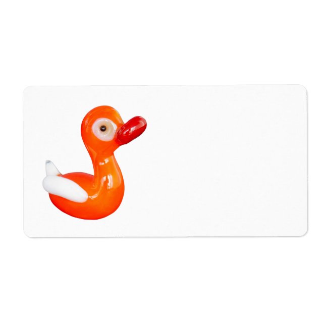 Étiquette Canard baby shower orange (Devant)