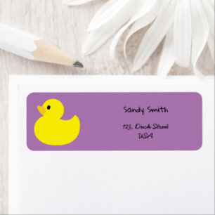 Étiquette Canard jaune, couleur violet