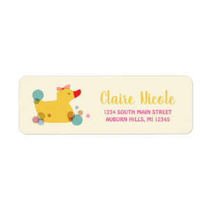 Étiquette Canard jaune mignon Anniversaire
