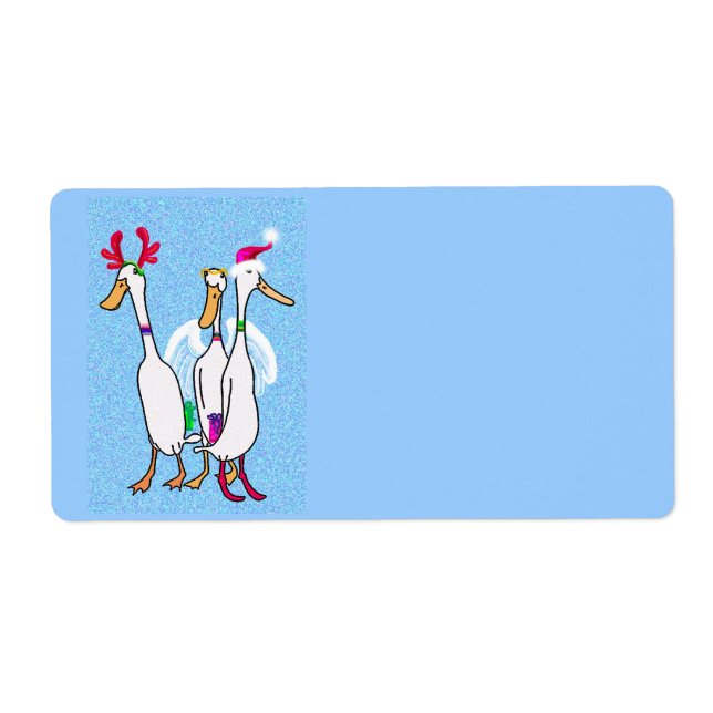 Étiquette canards de Noël (Devant)