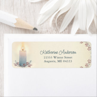 Étiquette Candlelight Christmas Holiday Custom Address