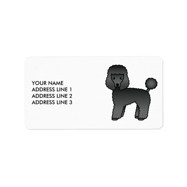 Étiquette Caniche jouet noir Chien de dessin animé mignon &  (Devant)